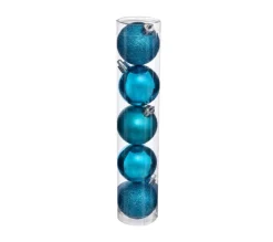 FEERIC LIGHTS AND CHRISTMAS Guirlande Et Boule De Sapin^ Déco De Sapin Lot De 5 Boules De Noël D 5 Cm - Turquoise