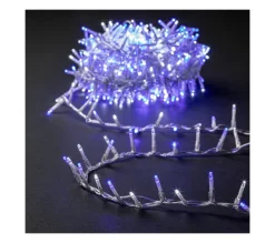 FEERIC LIGHTS AND CHRISTMAS Guirlande Et Boule De Sapin^ Guirlande Lumineuseexterieur 12.5 M 500 Led Blanc Froid Et Bleu 8 Jeux De Lumiere