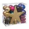 FEERIC LIGHTS AND CHRISTMAS Guirlande Et Boule De Sapin^ Kit Décoration Pour Sapin De Noël - 44 Pieces - Dore, Rose, Noir Et Bleu