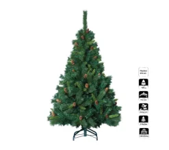 FEERIC LIGHTS AND CHRISTMAS Sapin Et Accessoire^ Sapin De Noël Artificiel Vert Avec Pommes De Pin H 210 Cm