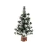FEERIC LIGHTS AND CHRISTMAS Sapin Et Accessoire^ Déco De Noël Sapin De Table Artificiel Floque Blanc Sur Socle En Bois H 25 Cm