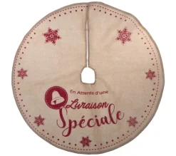 FEERIC LIGHTS AND CHRISTMAS Sapin Et Accessoire^ Tapis Pour Sapin De Noël - Diam. 90 Cm - Marron Et Rouge
