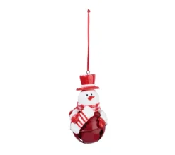 FEERIC LIGHTS AND CHRISTMAS Guirlande Et Boule De Sapin^ Sujet De Noël A Suspendre Bonhomme De Neige Sur Un Grelot H 8.5 Cm