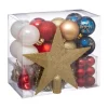 FEERIC LIGHTS AND CHRISTMAS Guirlande Et Boule De Sapin^ Déco De Sapin De Noël Kit 44 Pieces, Boule, Guirlande Et Cimier - Rouge Et Bleu