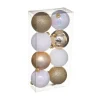FEERIC LIGHTS AND CHRISTMAS Guirlande Et Boule De Sapin^ Déco De Sapin Lot De 8 Boules De Noël D 7 Cm - Or Et Blanc