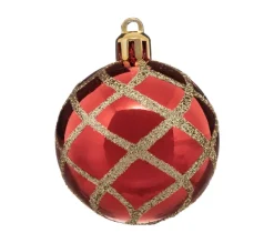 FEERIC LIGHTS AND CHRISTMAS Guirlande Et Boule De Sapin^ Déco De Sapin Lot De 15 Boules De Noël D 5 Cm - Vert Rouge Et Or