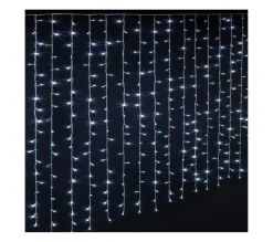 FEERIC LIGHTS AND CHRISTMAS Guirlande Et Boule De Sapin^ Guirlande Rideau Lumineux 300 Led Blanc Froid 15 Tombees 8 Jeux De Lumiere