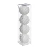FEERIC LIGHTS AND CHRISTMAS Guirlande Et Boule De Sapin^ Déco De Sapin Lot De 4 Boules De Noël D 8 Cm Effet Maille - Blanc