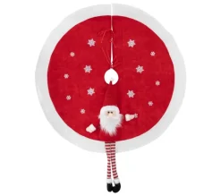 FEERIC LIGHTS AND CHRISTMAS Sapin Et Accessoire^ Déco De Noël Tapis Pour Pied De Sapin Avec Pere Noël D 90 Cm