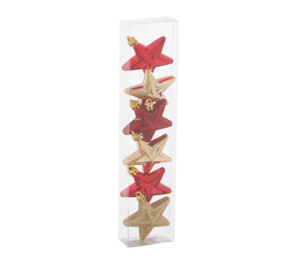 FEERIC LIGHTS AND CHRISTMAS Guirlande Et Boule De Sapin^ Déco De Sapin Lot De 6 Toiles D 6 Cm Rouge