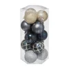 FEERIC LIGHTS AND CHRISTMAS Guirlande Et Boule De Sapin^ Déco De Sapin Lot De 15 Boules De Noël D 5 Cm - Champagne Bleu Et Argent