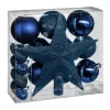 FEERIC LIGHTS AND CHRISTMAS Guirlande Et Boule De Sapin^ Déco De Sapin De Noël Kit De 18 Pieces Boules Et Cimier - Bleu
