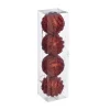 FEERIC LIGHTS AND CHRISTMAS Guirlande Et Boule De Sapin^ Déco De Sapin Lot De 4 Boules De Noël D 8 Cm Effet Maille - Rouge