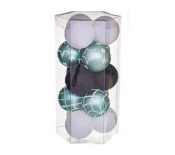 FEERIC LIGHTS AND CHRISTMAS Guirlande Et Boule De Sapin^ Déco De Sapin Lot De 15 Boules De Noël D 5 Cm - Vert Et Neige