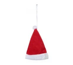 FEERIC LIGHTS AND CHRISTMAS Guirlande Et Boule De Sapin^ Sujet De Noël A Suspendre Lot De 3 Formes Bonnets En Tissu H 9 Cm