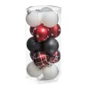 FEERIC LIGHTS AND CHRISTMAS Guirlande Et Boule De Sapin^ Déco De Sapin Lot De 15 Boules De Noël D 5 Cm - Rouge Et Blanc