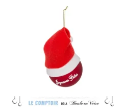 FEERIC LIGHTS AND CHRISTMAS Guirlande Et Boule De Sapin^ Décoration De Sapin Boule De Noël En Verre Et Bonnet D 6 Cm Noël Et Compagnie