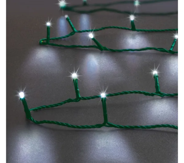 FEERIC LIGHTS AND CHRISTMAS Guirlande Et Boule De Sapin^ Guirlande Lumineuse Exterieur 50 Metres 500 Led Blanc Froid 8 Jeux De Lumiere