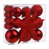 FEERIC LIGHTS AND CHRISTMAS Guirlande Et Boule De Sapin^ Déco De Sapin De Noël Kit De 18 Pieces Boules Et Cimier - Rouge