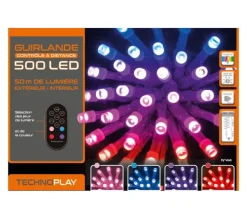 FEERIC LIGHTS AND CHRISTMAS Guirlande Et Boule De Sapin^ Guirlande Contr Le A Distance 500 Led 50 Metres Variation De Couleurs - Multicolore