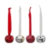 FEERIC LIGHTS AND CHRISTMAS Guirlande Et Boule De Sapin^ Sujet De Noël Lot De 4 Grelots En Metal D4 Cm Avec Ruban - Rouge Et Or