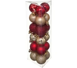 FEERIC LIGHTS AND CHRISTMAS Guirlande Et Boule De Sapin^ Kit Décoration Pour Sapin De Noël - 18 Pieces - Rouge Et Or