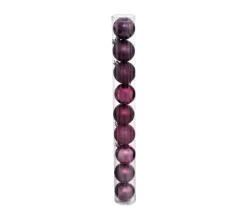 FEERIC LIGHTS AND CHRISTMAS Guirlande Et Boule De Sapin^ Déco De Sapin Lot De 9 Boules De Noël D 6 Cm - Cassis Et Fuchsia