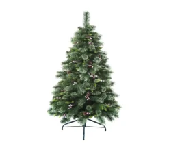FEERIC LIGHTS AND CHRISTMAS Sapin Et Accessoire^ Sapin De Noël Artificiel Vert Pommes De Pin Et Baies Rouges H 150 Cm