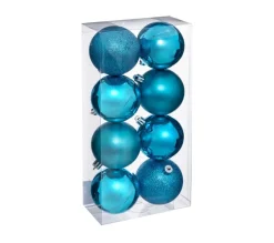 FEERIC LIGHTS AND CHRISTMAS Guirlande Et Boule De Sapin^ Déco De Sapin Lot De 8 Boules De Noël D 7 Cm - Turquoise