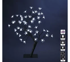 FEERIC LIGHTS AND CHRISTMAS Sapin Et Accessoire^ Décoration Interieure De Noël Arbre Fleurs Prunus Sur Socle 48 Led Blanc Froid H 45 Cm