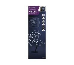FEERIC LIGHTS AND CHRISTMAS Sapin Et Accessoire^ Décoration Interieure De Noël Arbre Fleurs Prunus Sur Socle 48 Led Blanc Froid H 45 Cm