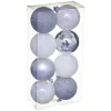 FEERIC LIGHTS AND CHRISTMAS Guirlande Et Boule De Sapin^ Kit De Décorations Pour Sapin De Noël - 8 Pieces - Argent Et Blanc