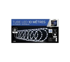 FEERIC LIGHTS AND CHRISTMAS Guirlande Et Boule De Sapin^ Guirlande Lumineuse Exterieur Tube 10 M 180 Led Blanc Froid 8 Jeux De Lumiere