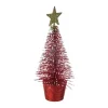 FEERIC LIGHTS AND CHRISTMAS Sapin Et Accessoire^ Déco De Noël Sapin De Table Rouge A Paillettes H 14 Cm