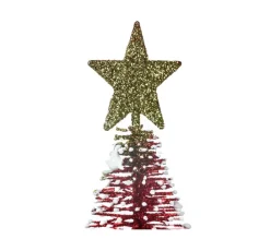 FEERIC LIGHTS AND CHRISTMAS Sapin Et Accessoire^ Déco De Noël Sapin De Table Rouge A Paillettes H 14 Cm