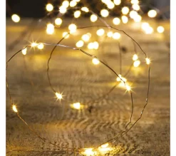 FEERIC LIGHTS AND CHRISTMAS Guirlande Et Boule De Sapin^ Guirlande Lumineuse Interieur 20 Microled Blanc Chaud Sur 1.90 Metres