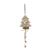 FEERIC LIGHTS AND CHRISTMAS Guirlande Et Boule De Sapin^ Sujet De Noël A Suspendre Forme En Bois Avec Grelots H 50 Cm