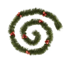 FEERIC LIGHTS AND CHRISTMAS Guirlande Et Boule De Sapin^ Guirlande De Noël Large 10 Cm Verte Finition Objet Déco Rouge Longueur 2.7 Metres