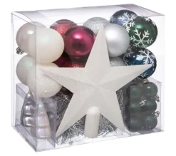 FEERIC LIGHTS AND CHRISTMAS Guirlande Et Boule De Sapin^ Déco De Sapin De Noël Kit 44 Pieces, Boule, Guirlande Et Cimier - Multicolore