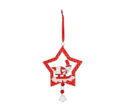 FEERIC LIGHTS AND CHRISTMAS Guirlande Et Boule De Sapin^ Sujet De Noël A Suspendre Forme En Bois Avec Personnage