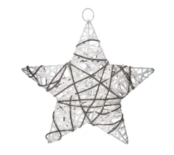 FEERIC LIGHTS AND CHRISTMAS Guirlande Et Boule De Sapin^ Etoile De Noël Pailletee A Suspendre - Diam. 30 Cm - Blanc