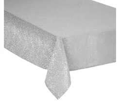 Sale FEERIC LIGHTS AND CHRISTMAS Nappe En Coton Et Polyester Gris Imprime Leopard Argente 140 X 240 Cm