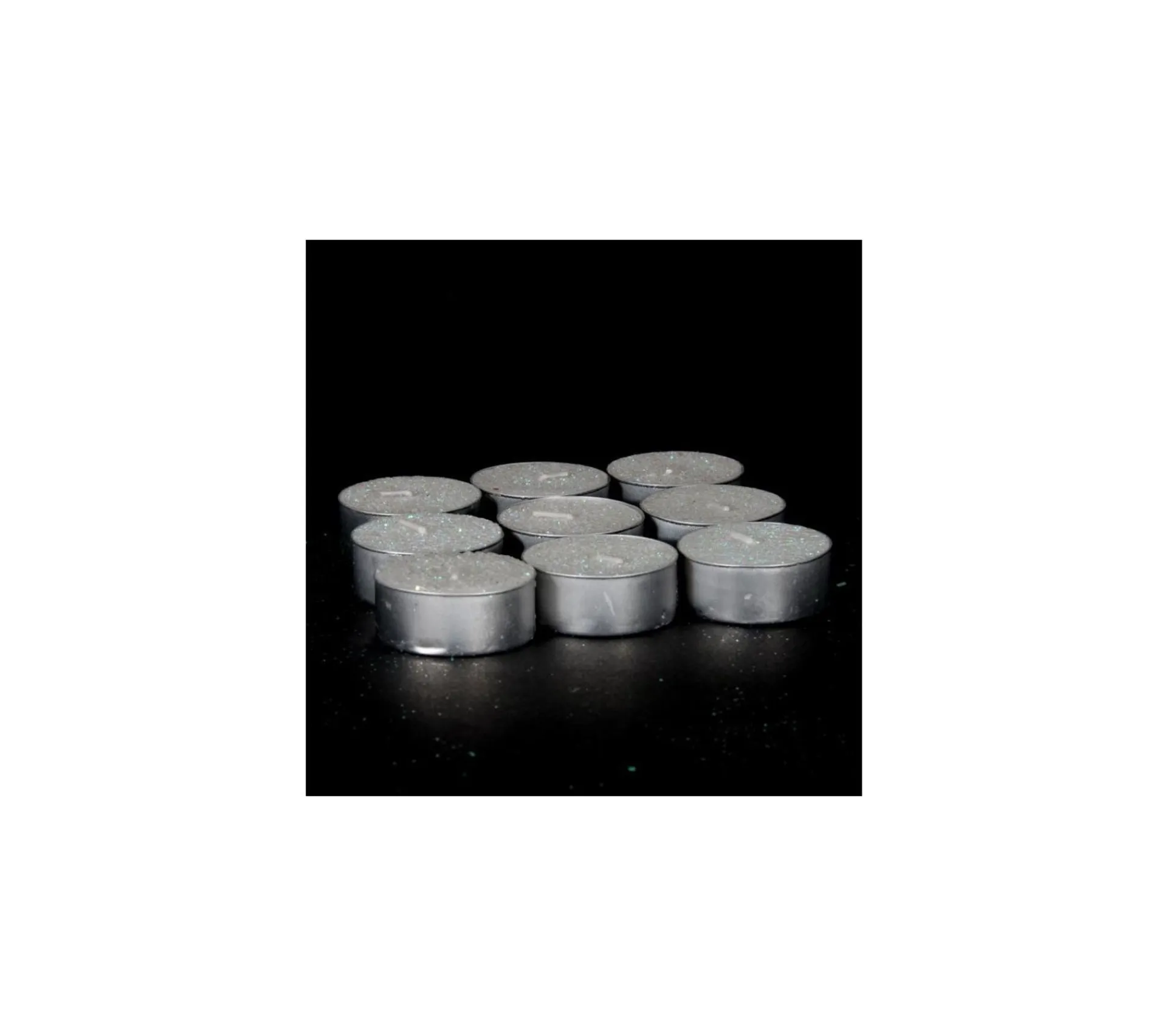 Discount FEERIC LIGHTS AND CHRISTMAS Lot De 9 Bougies Chauffe Plat Blanc Paillete D 3.8 Cm