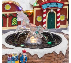 Outlet FEERIC LIGHTS AND CHRISTMAS Village De Noël Anime Et Lumineux Fontaine Du Pere Noël - Multicolore