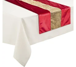 New FEERIC LIGHTS AND CHRISTMAS Chemin De Table Noël Effet Velours Colorama - L. 150 X L. 45 Cm - Rouge