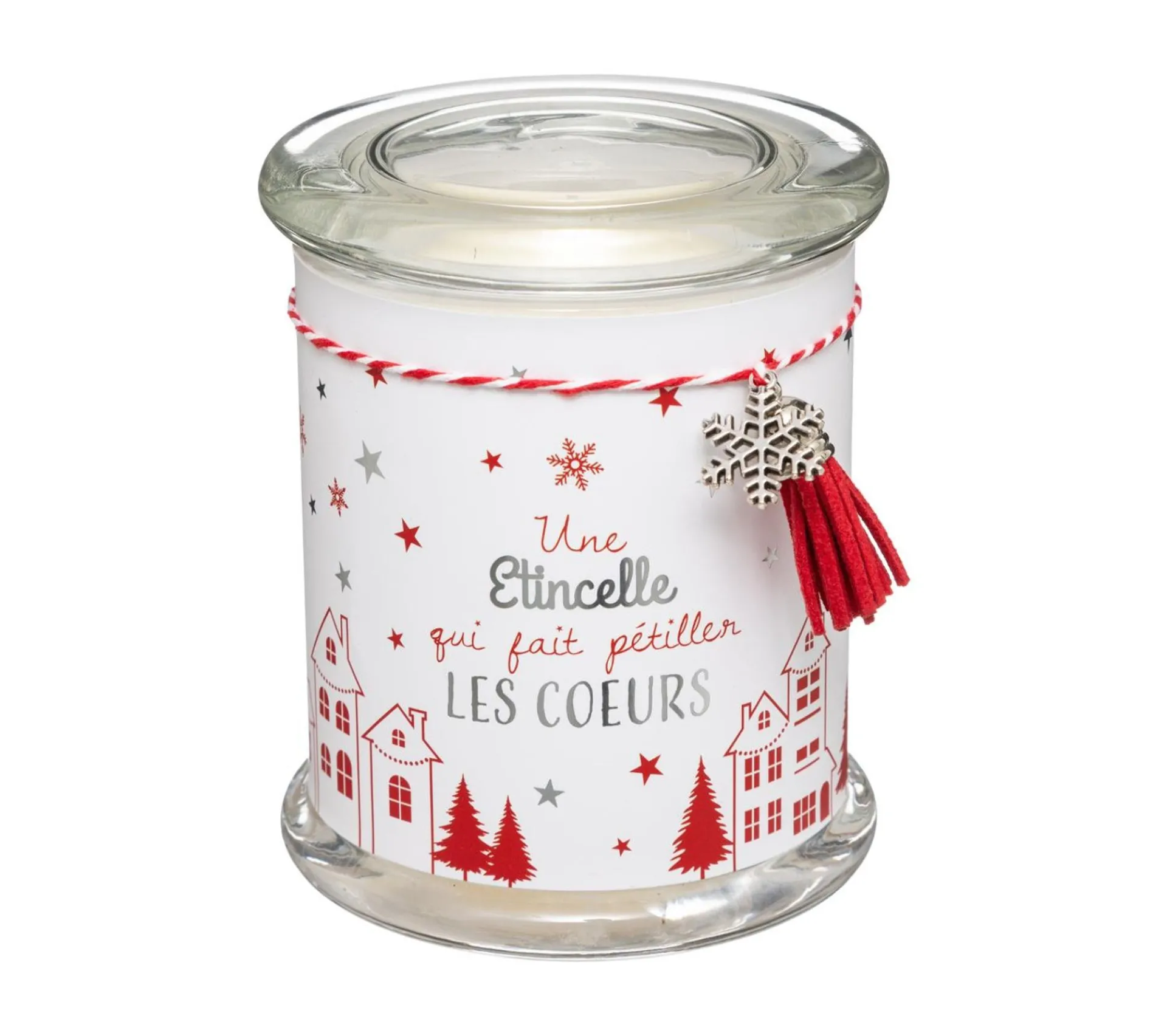 Discount FEERIC LIGHTS AND CHRISTMAS Bougie Parfumee Pot En Verre Imprime Avec Déco