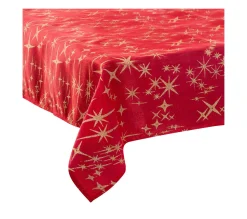Flash Sale FEERIC LIGHTS AND CHRISTMAS Nappe Canevas Rouge Et Etoiles Pailletees 140 X 360 Cm