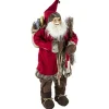 Best Sale FEERIC LIGHTS AND CHRISTMAS Décoration De Noël D'Interieur Pere Noël Traditionnel - Hauteur 124 Cm - Rouge, Blanc Et Marron.