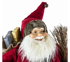 Best Sale FEERIC LIGHTS AND CHRISTMAS Décoration De Noël D'Interieur Pere Noël Traditionnel - Hauteur 124 Cm - Rouge, Blanc Et Marron.