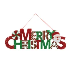 Flash Sale FEERIC LIGHTS AND CHRISTMAS Déco De Noël A Suspendre Pancarte Merry Christmas L 57.5 Cm